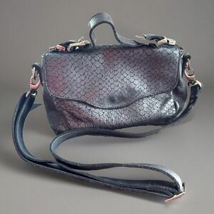 GIORGIA MILANI black genuine leather crossbody bag made in Italy